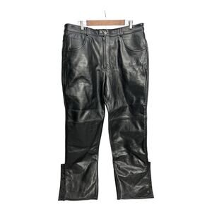 First Gear Leather Motorcycle Pants Mens 38 Side Zip Legs Riding Reversible